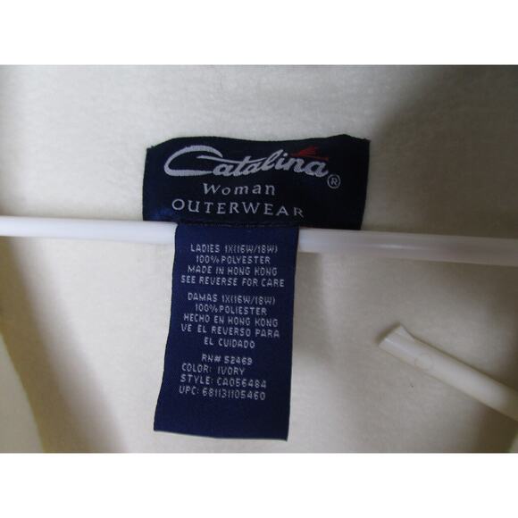 Catalina Woman 4 Season Fleece Full Zip Jacket Drawstring Waist Size 1X 16w/18w - Picture 9 of 10